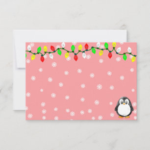 Cute Penguin Cartoon Blank Custom Christmas Winter Card