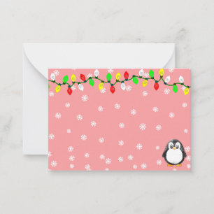 Cute Penguin Cartoon Blank Custom Christmas Winter Card