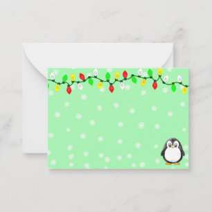 Cute Penguin Cartoon Blank Custom Christmas Winter Card