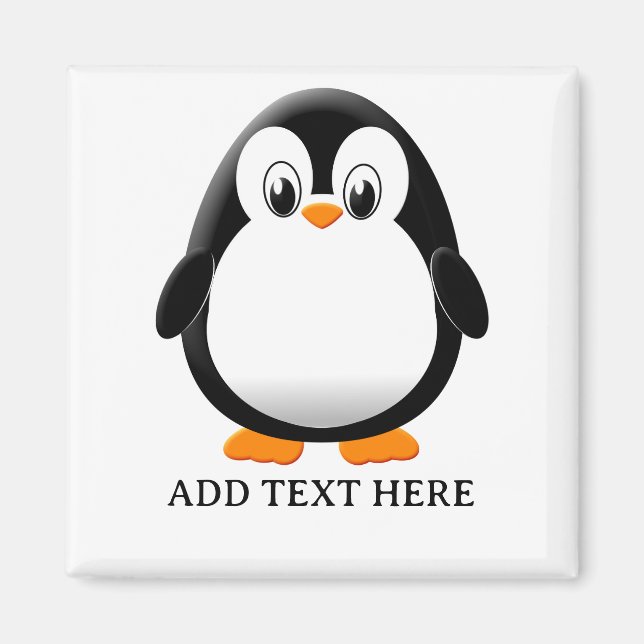 Cute Penguin Cartoon Custom Magnet (Front)