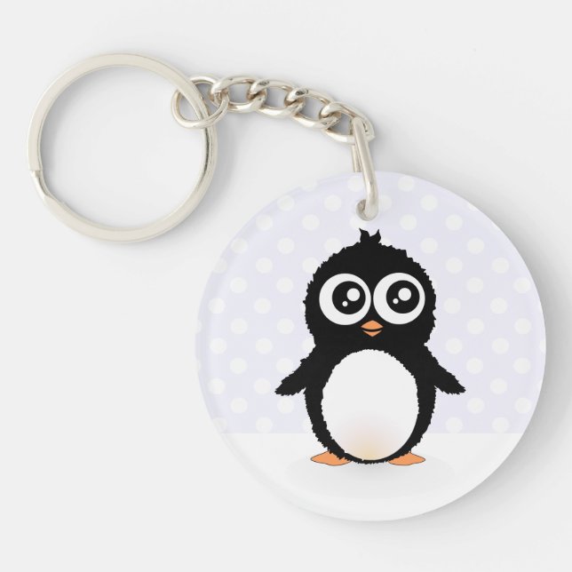 Cute penguin cartoon key ring (Front)