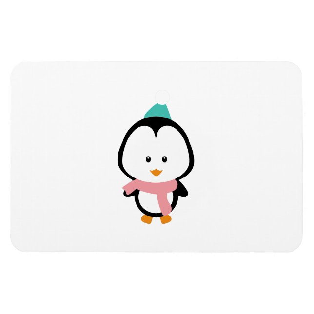 Cute penguin cartoon magnet (Horizontal)