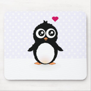 Cute penguin cartoon mouse pad