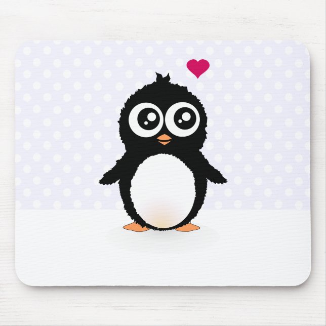 Cute penguin cartoon mouse pad (Front)