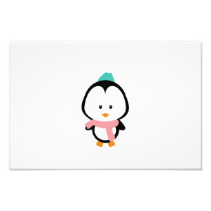 Cute penguin cartoon photo print