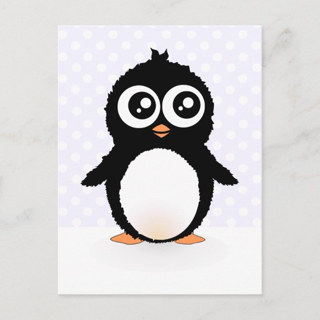 Cute penguin cartoon postcard (Front)