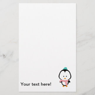 Cute penguin cartoon stationery