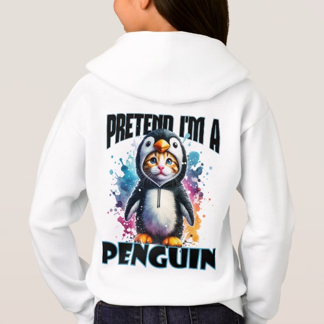 Cute Penguin Cat Design for Playful Creations (Back)