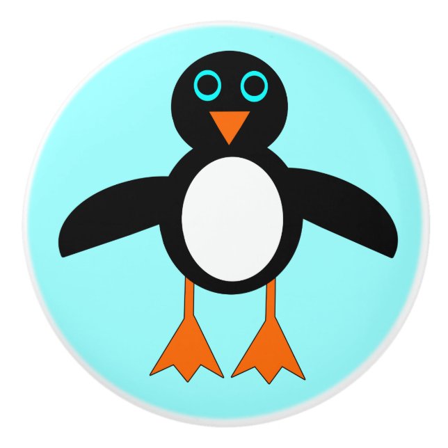 Cute Penguin Ceramic Knob (Front)
