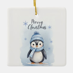 Cute Penguin Ceramic Ornament
