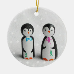 Cute Penguin Ceramic Tree Decoration