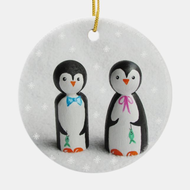 Cute Penguin Ceramic Tree Decoration (Front)