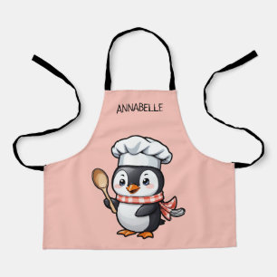 Cute Penguin Chef Personalise Kids' Apron