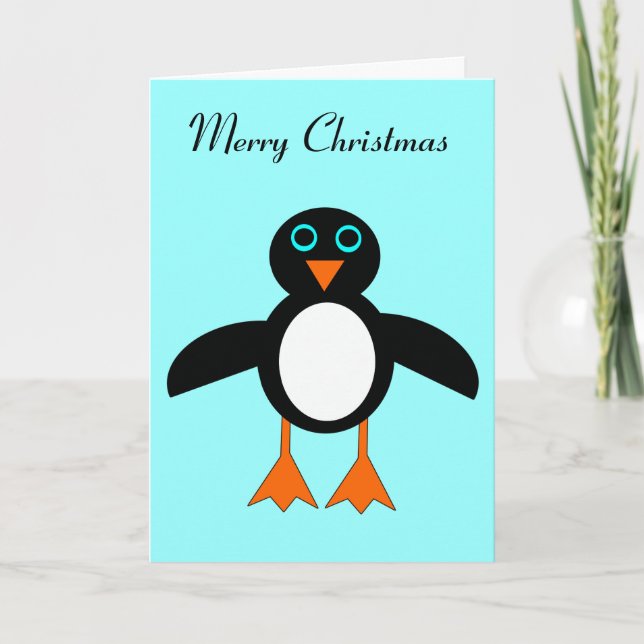 Cute Penguin Christmas Card (Front)