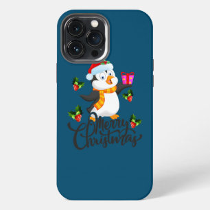 Cute Penguin Christmas In July Santa Mistletoe iPhone 13 Pro Max Case