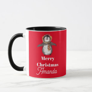 Cute penguin christmas mug