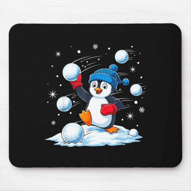 Cute Penguin Christmas Pajamas Shirt Boys, Penguin Mouse Pad (Front)