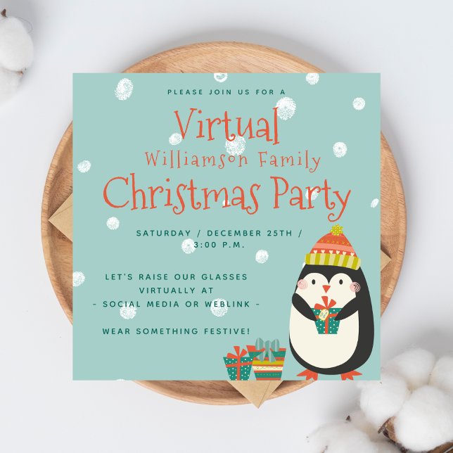 Cute Penguin | Christmas Party Invitation (Creator Uploaded)