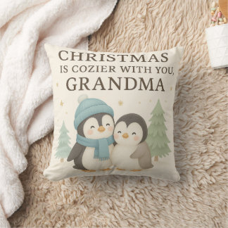 Cute Penguin Christmas Pillow for Grandma – Gift