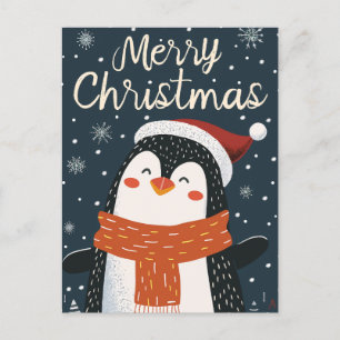 Cute Penguin Christmas Postcard