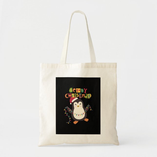 Cute Penguin  Christmas Tote Bag (Front)