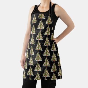 Cute Penguin Christmas Tree Funny Holiday Apron