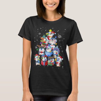 Cute Penguin Christmas Tree Gift Decor Xmas Tree T-Shirt
