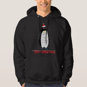 Cute penguin Christmas Tree Lights Hoodie