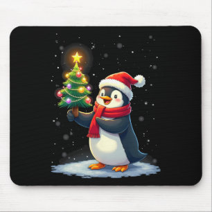 Cute Penguin Christmas Tree Pajama Girls Boys Funn Mouse Pad