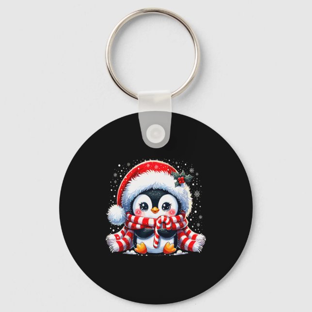 Cute Penguin Christmas Xmas  Key Ring (Front)