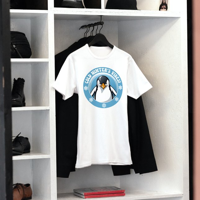 Cute Penguin, Cold Winter's Vibes T-Shirt (Creator Uploaded)