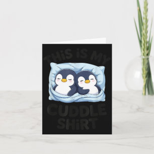 Cute Penguin Cuddle Cozy Sleep Matching Couple  Card