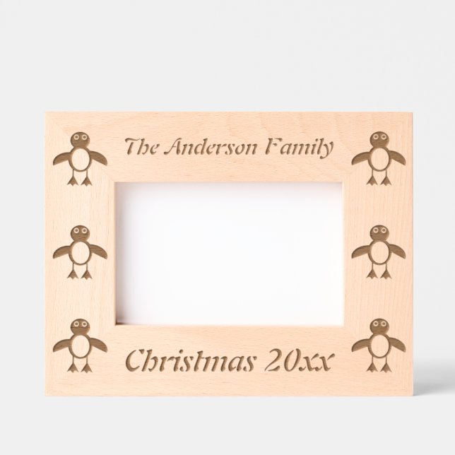 Cute Penguin Custom Etched Frames (Front)
