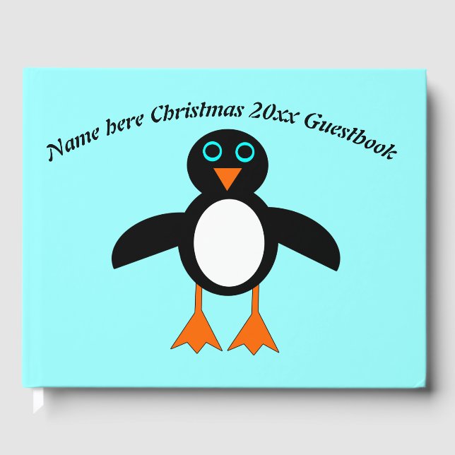Cute Penguin Custom Guestbook (Front)
