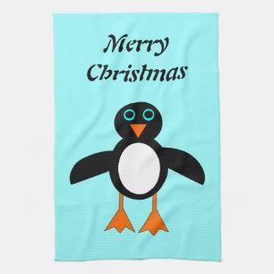 Cute Penguin Customisable Christmas Kitchen Tow Tea Towel