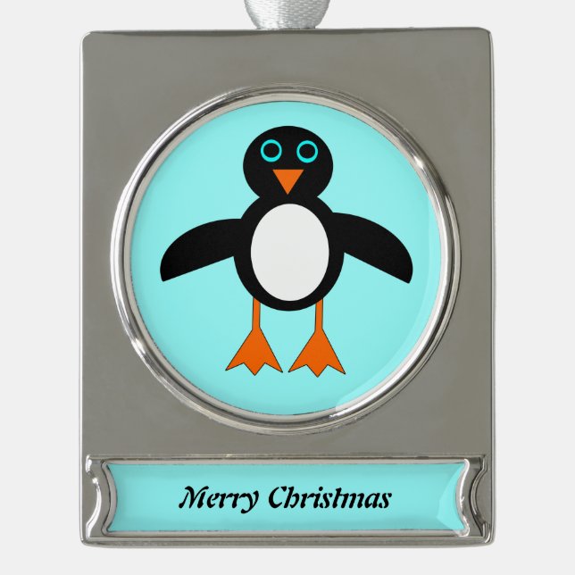 Cute Penguin Customisable Ornament (Front)
