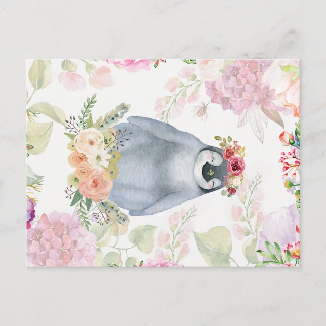 Cute Penguin Daughter Birthday Gift, Love Penguin Postcard (Front)