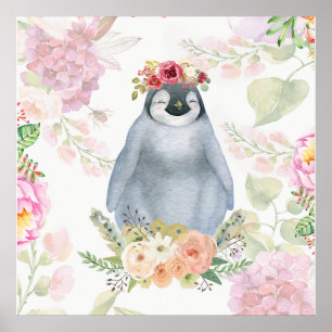 Cute Penguin Daughter Birthday Gift, Love Penguin Poster