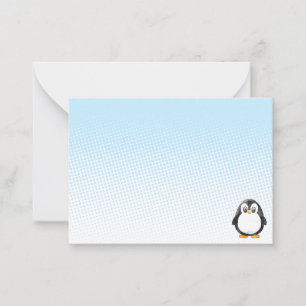 Cute Penguin Drawing Blank Custom Card