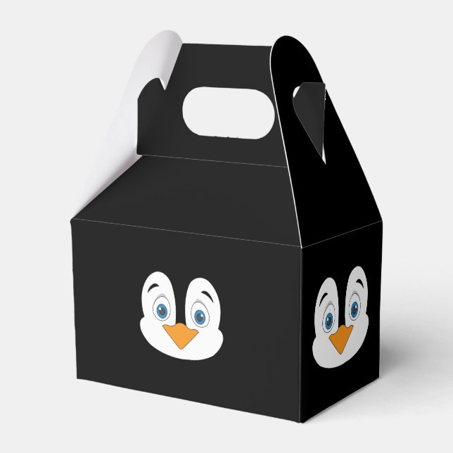 Cute Penguin Face Favour Box (Front Side)