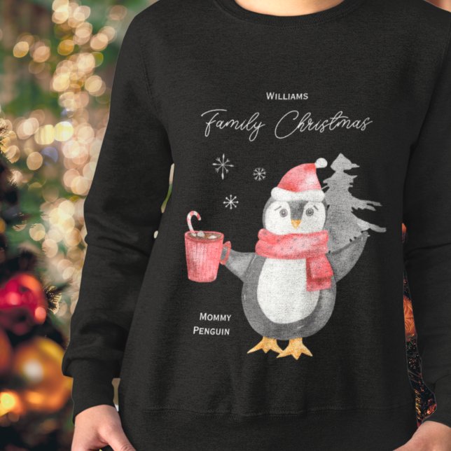 Cute Penguin Family Matching Christmas Mum Sweatshirt (Creator Uploaded)