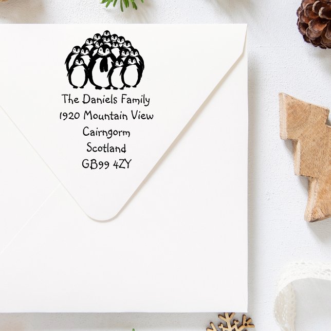 Cute Penguin Family New Address Stamp (Creator Uploaded)