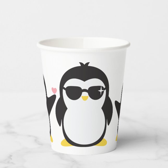 Cute Penguin Family Paper Cups (Left)