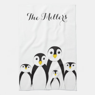 Cute Penguin Family Tea Towel