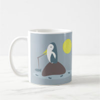 Cute Penguin Fishing Illustration
