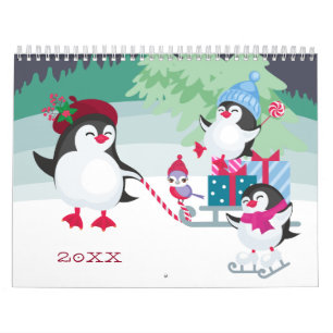 Cute Penguin Forest Add Your Own Photos 2022 Calendar