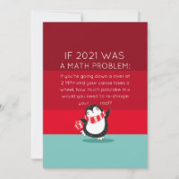 Cute Penguin Funny 2024 Math Quote Holiday Card
