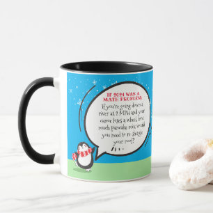 Cute Penguin Funny New Year Math Problem Quote Mug