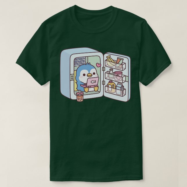 Cute Penguin g In Fridge T-Shirt (Design Front)