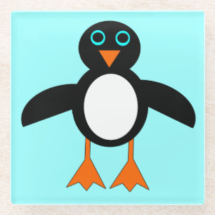 Cute Penguin Glass Coaster